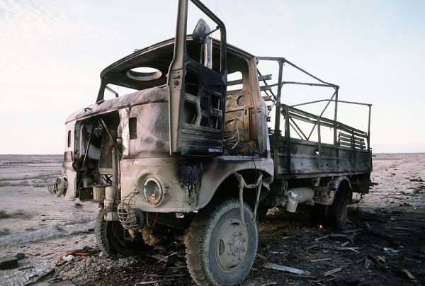 Ciężarówka IFA zniszczona w pierwszej wojnie w zatoce perskiej