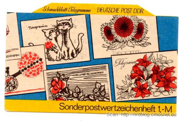 Książeczka z NRD-owskimi znaczkami pocztowymi, ok. 1975