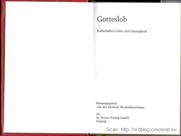 Standardowa, niemiecka książeczka do nabożeństwa "Gotteslob"