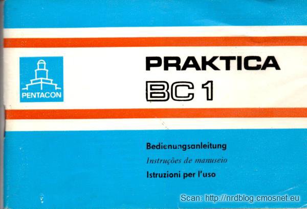 Instrukcja obsługi aparatu Praktica BC1, NRD, 1987