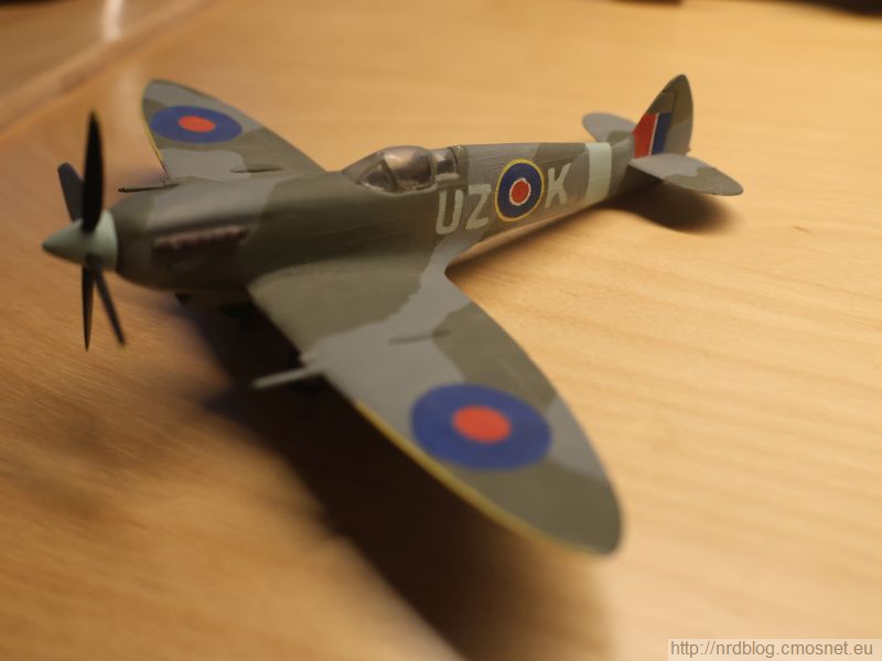 Spitfire w skali 1:72 z setu Kovozavody Prostejov z lat osiemdziesiątych